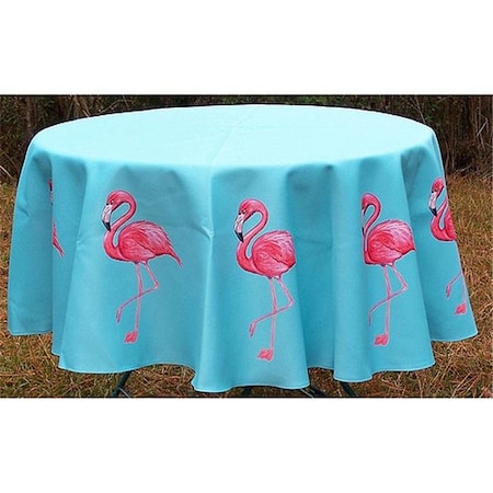 Betsy Drake Betsy Drake TR084G 68 in. Pink Flamingo Round Table Cloth TR084G